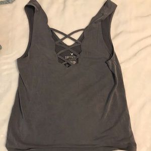 American eagle tank;size XS;slightly cropped;smoke and pet free home;hardly worn